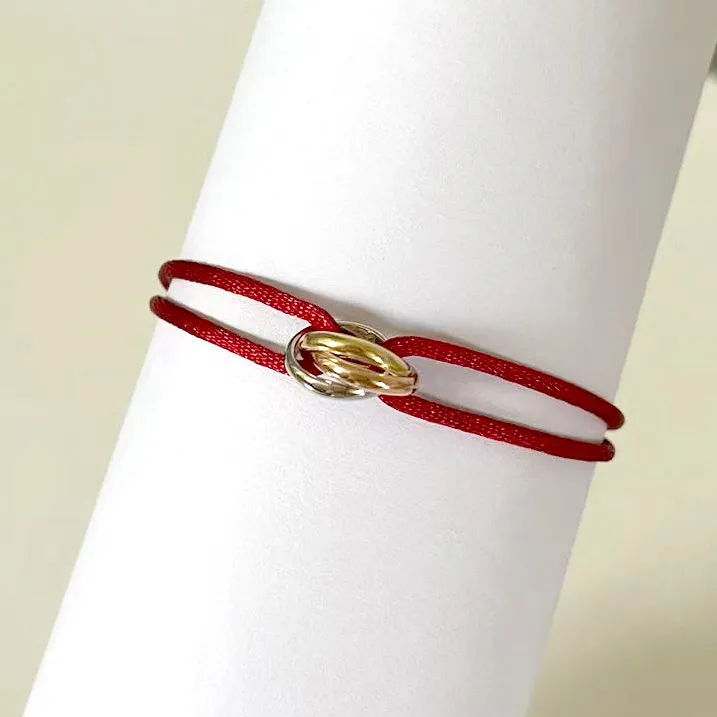 trinity ring Armband Lucky Red Rope voor vrouw ontwerper Verguld 18K T0P kwaliteit hoogste tegenkwaliteit merk designer sieraden jubileum cadeau