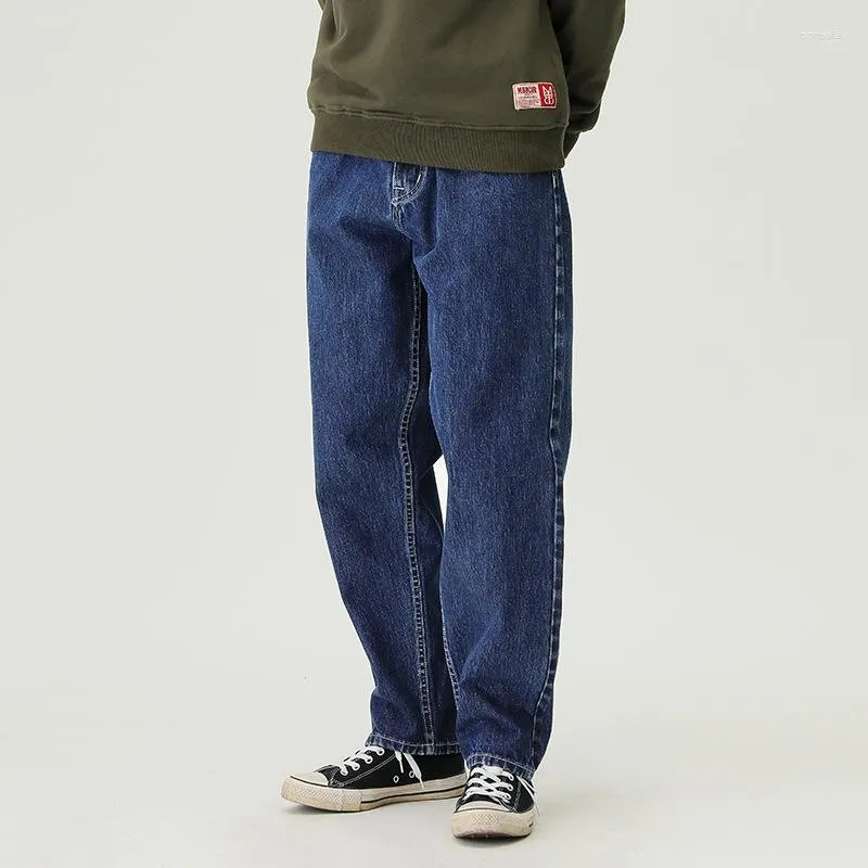 Jeans voor heren Rood oordenim Retro losse skinny broek Lichte straattrend Hoogwaardige gedrapeerde klassieke broek