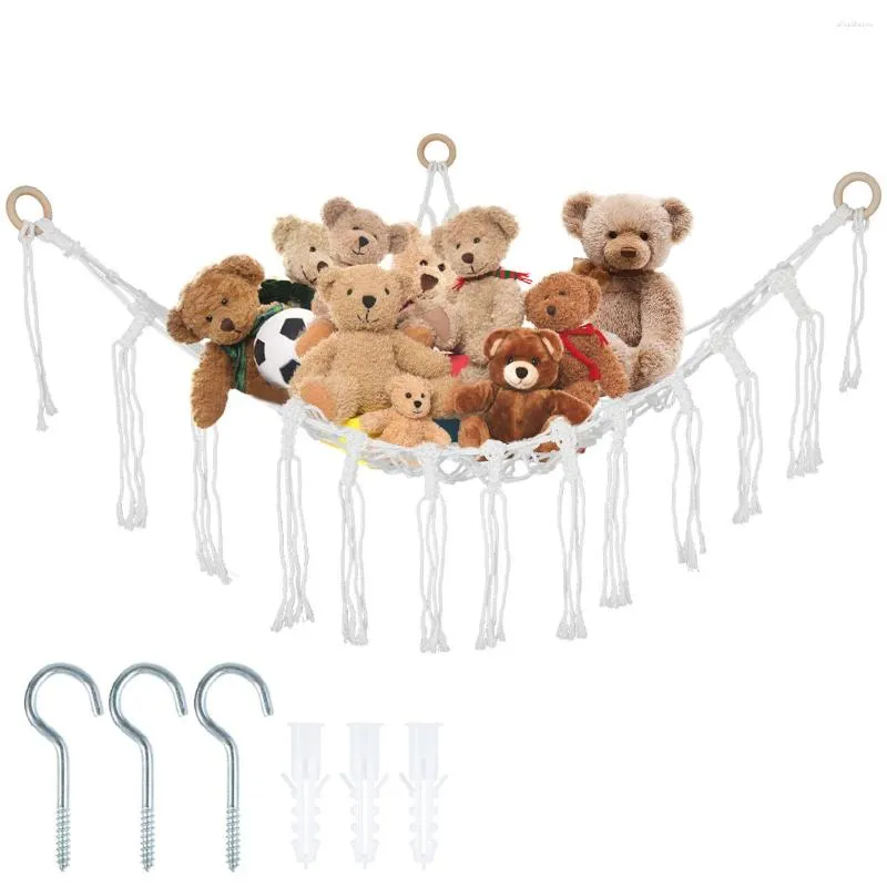 Sacs De Rangement Filet Danimaux En Peluche Élastique Jouet Hamac Macramé  Porte Peluche Créatif Coin Suspendu Organisateur De Maille Du 13,72 €