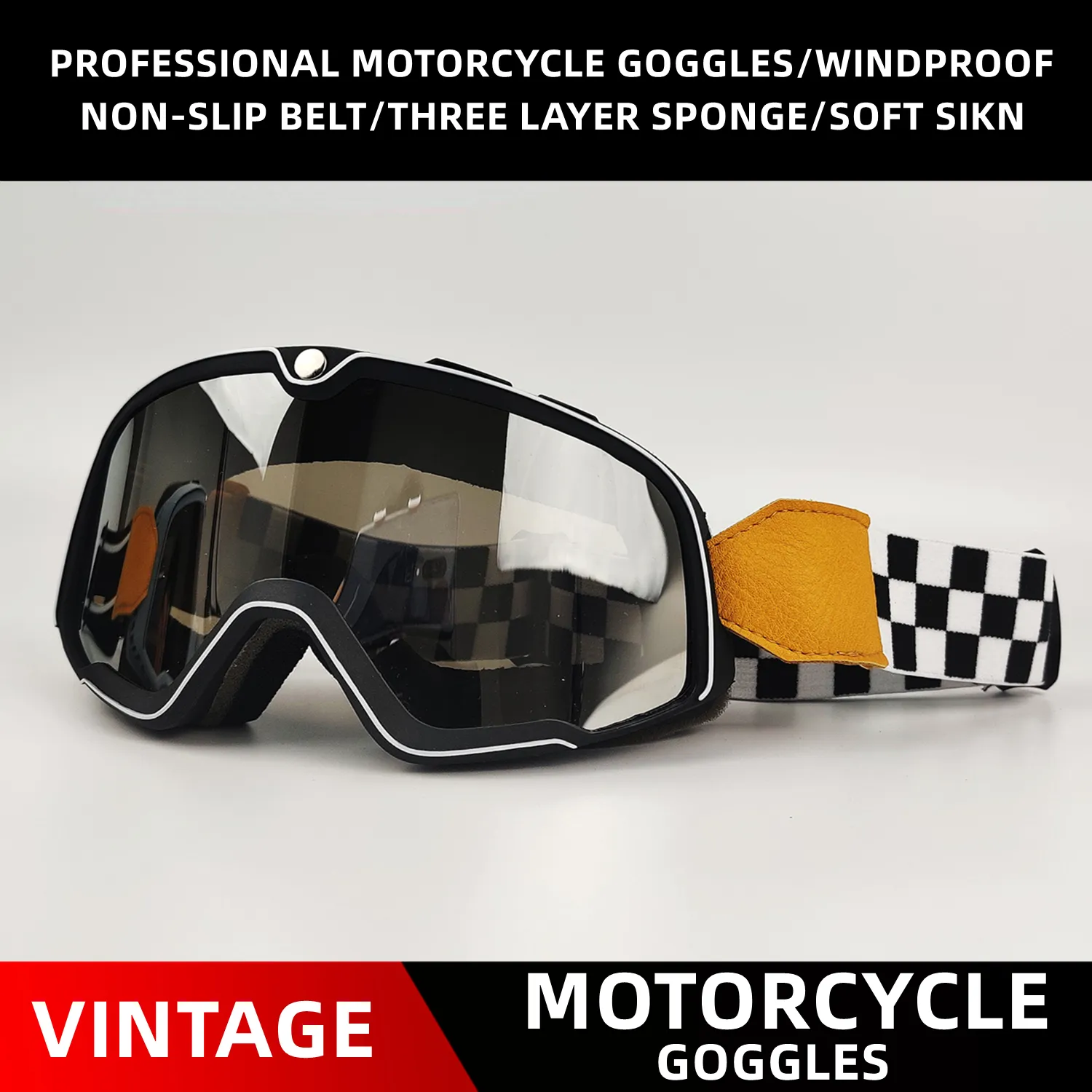 Ski Goggles Motorcycle Goggles Retro Motocross Glasses Scooter ATV Skiing Sunglasses Eyeglasses Anti-UV Cafe Racer Chopper Cycling Racing 230922