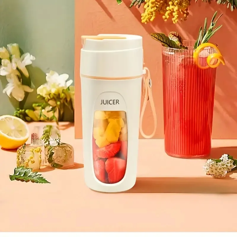 1 mixeur portable Pruk – Mini mixeur à une main pour shakes et smoothies – Mélangeur personnel de 340,2 g avec batterie rechargeable USB – Presse-agrumes sans BPA