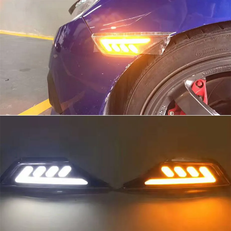 1 par LED -sidomarkörslampor Turn Signal Lamp Dayime Running Light DRL för Honda Civic 2016 2017 2018 2019 2020 2021295K