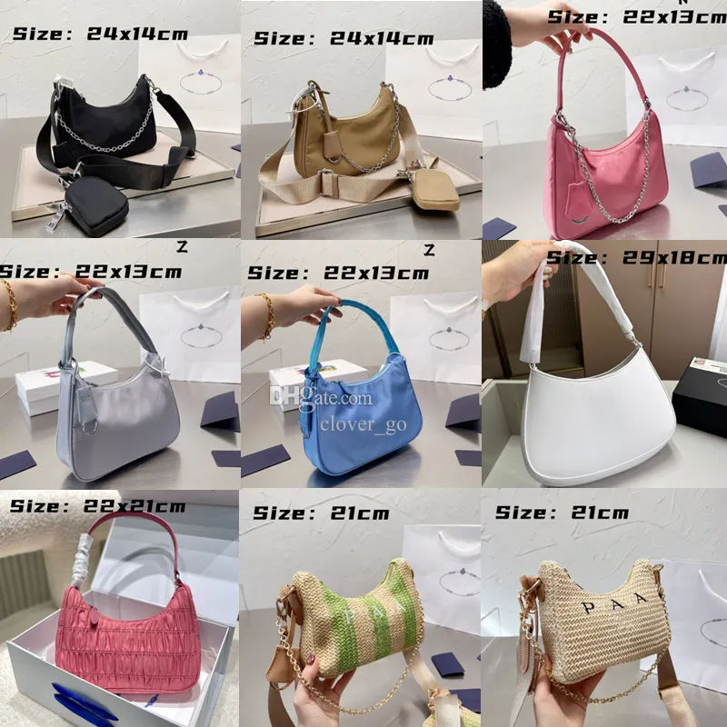 Borsa Hobos Luxurys Borse firmate Borse in nylon di alta qualità Borsa nera a tracolla da donna Borse a tracolla Borse sotto le ascelle pieghettate Borsa in tessuto moda pochette