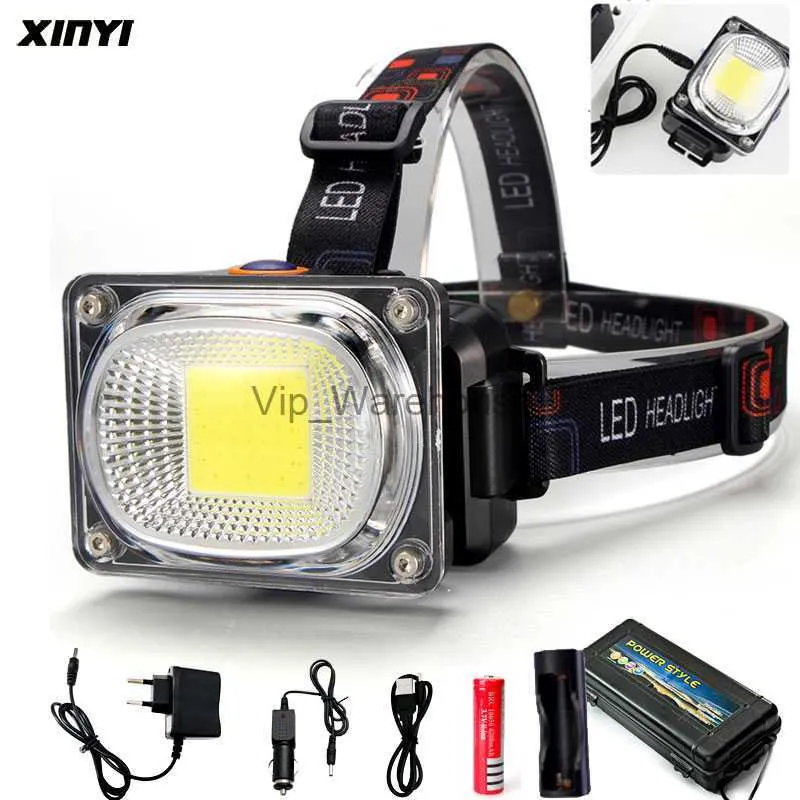 Head lamps Super bright COB LED Headlight DC Rechargeable Headlamp 3Modes Waterproof Head Torch light 18650 Battery for Hunting HKD230922