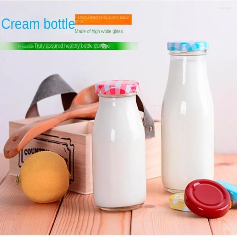 Förvaringsflaskor lufttätt lock glasmjölk hög kvalitet retro dryck flaskor mini små burkar hem