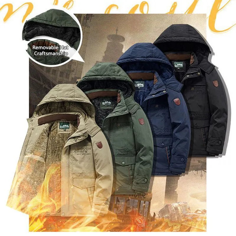 Heren Down Parkas Fashion Winter warme katoenen jas zachte verdikte reversjas met ritssluitbare cap over extra tijd vaste kleur vaste kleur 230921