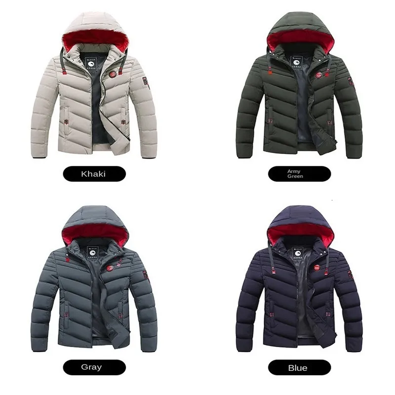 Mensjackor ner Light Clothing Sticking Coat Casual Varsity Man Style Heated Hooded Sweatshirt With Zipper Cold 230922