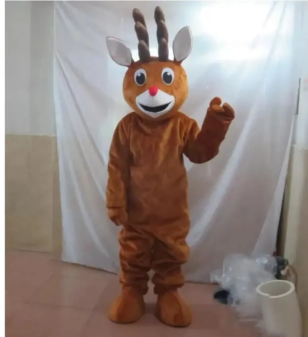 Vendita diretta in fabbrica Costume della mascotte della renna di Natale che cammina vestito di Halloween Vestito da festa del costume di grande evento