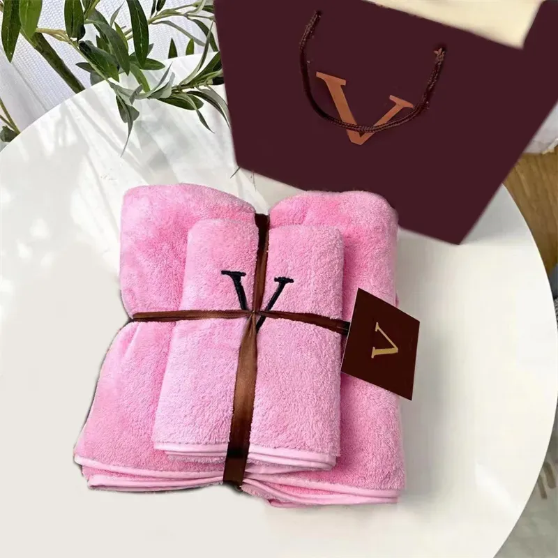 Save Big on Bulk Bath Towels Multicolor Coral Velvet Towel Set With Letter  Embroidery Absorbent Bath, Face, And Beach Towels (2 Piece) Best Deals on 