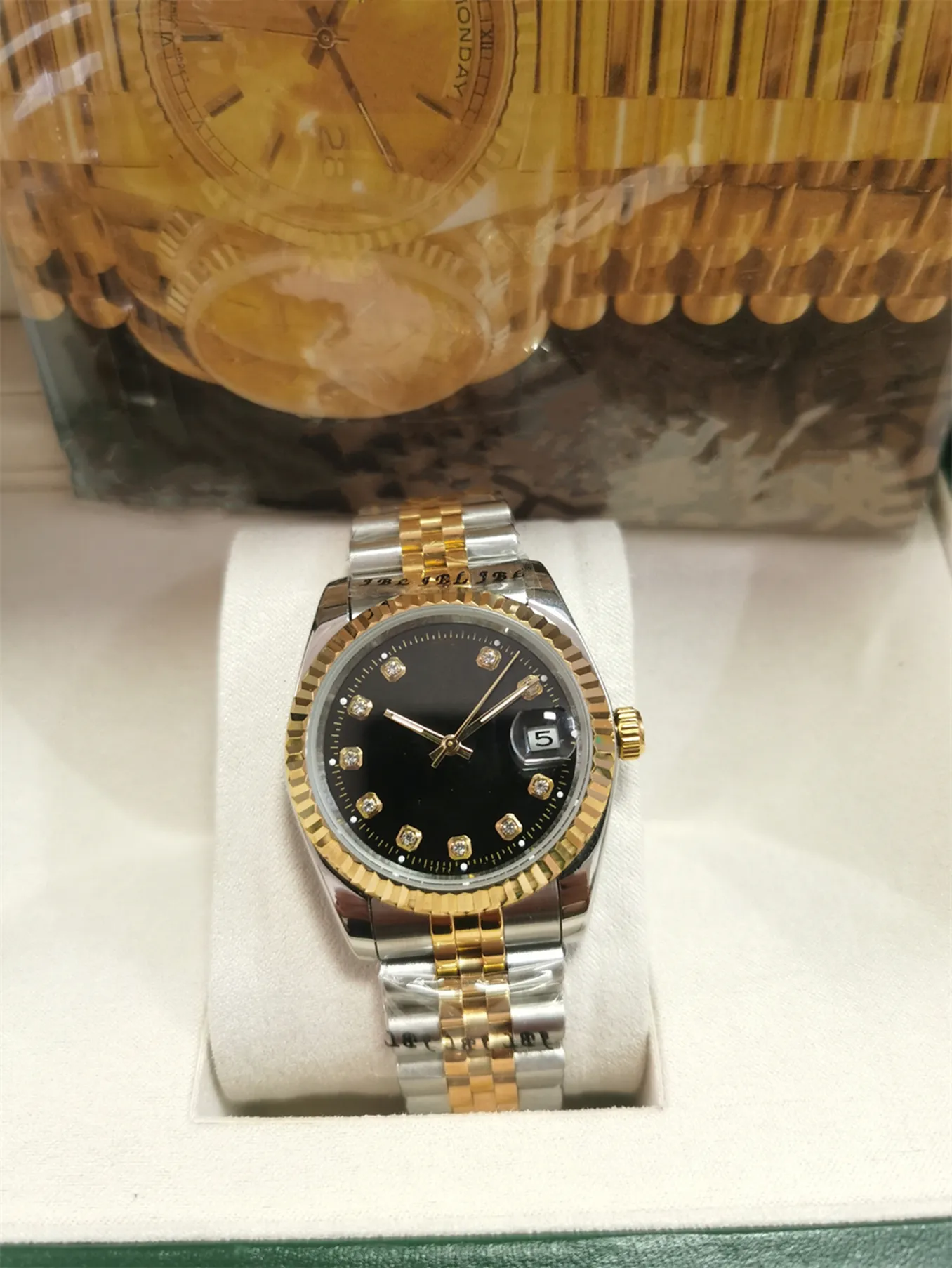 Met originele doos Horloge 41 mm President Datejust 116334 Saffierglas Azië 2813 Beweging Mechanisch Automatisch Herenhorloges 281370