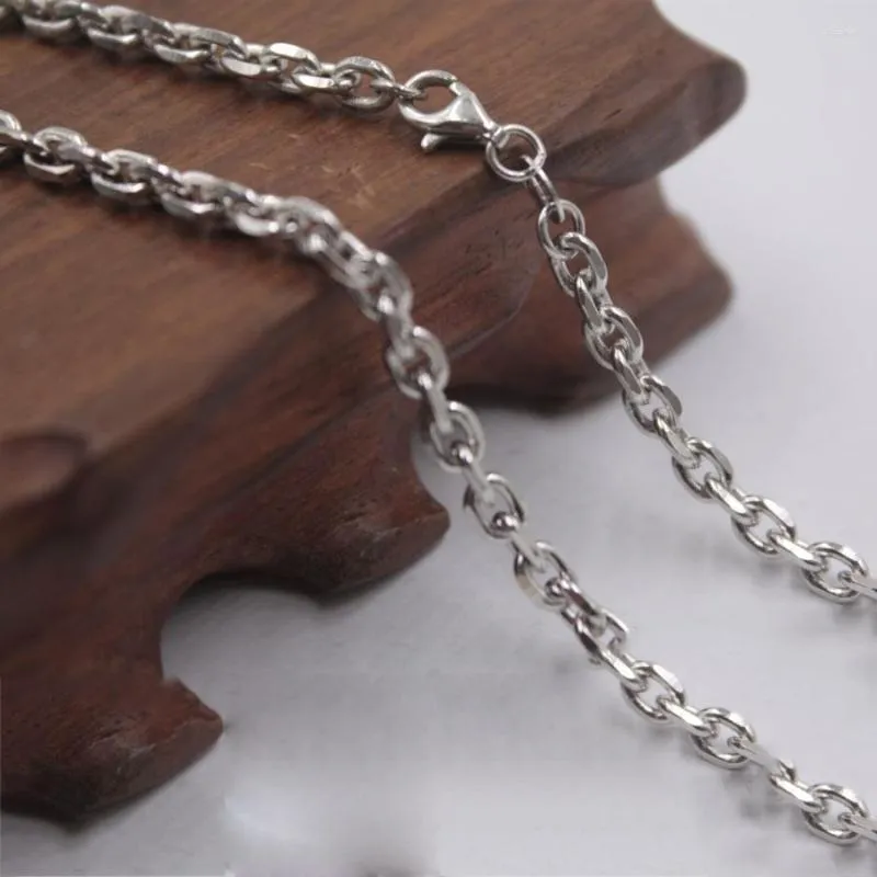 Kedjor 20 tum ren 925 Sterling Silver Necklace 4mm Cable Link Chain S925