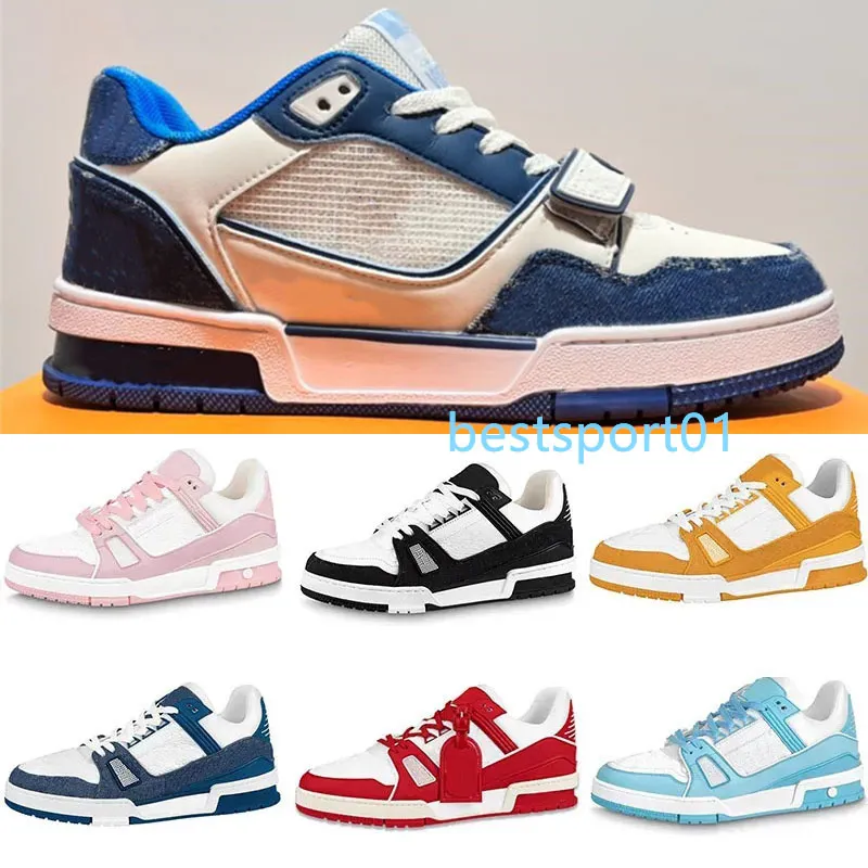 2023 Designer Trainer Sneakers Chaussures Black Men de femme Plateforme Fashion Low Top Shoe Red Green Cuir Rubber Walking Outdoor EUR 36-45 B3