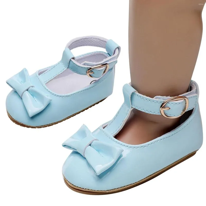 First Walkers Infant Girls Single Shoes Bowknot Princress Soft Sole The Floor Barefoot Non For Heels Sandals Kids