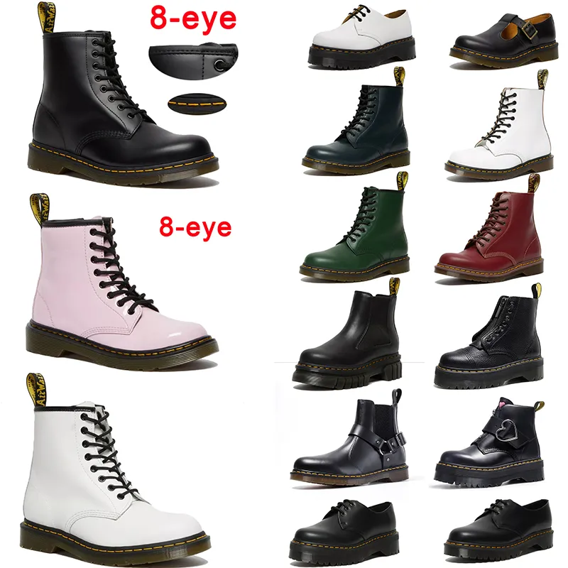 디자이너 여성 부츠 Doc Martens Dr Martins Boots Winter Booties Mens 플랫폼 카우보이 겨울 비행기 눈 부츠 OG 가죽 옥스포드 바닥 발목 신발 스포츠