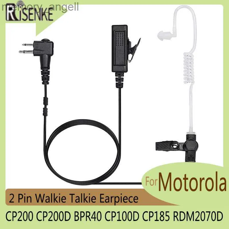 Walkie Talkie RISENKE auricolare a 2 pin compatibile con Motorola CP200 CP200D BPR40 CP100D CP185 RDM2070D auricolare radio bidirezionale Walkie Talkie HKD230922