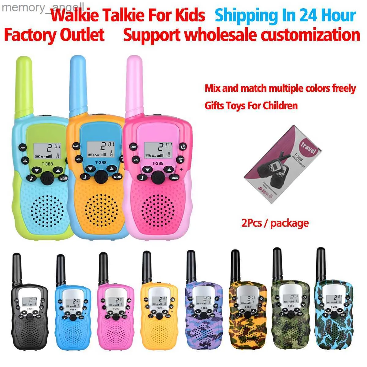 2pcs Montre Enfant Interphone 7 En 1 Talkie Walkie Montre-Bracelet Radio  Jouet Extérieur
