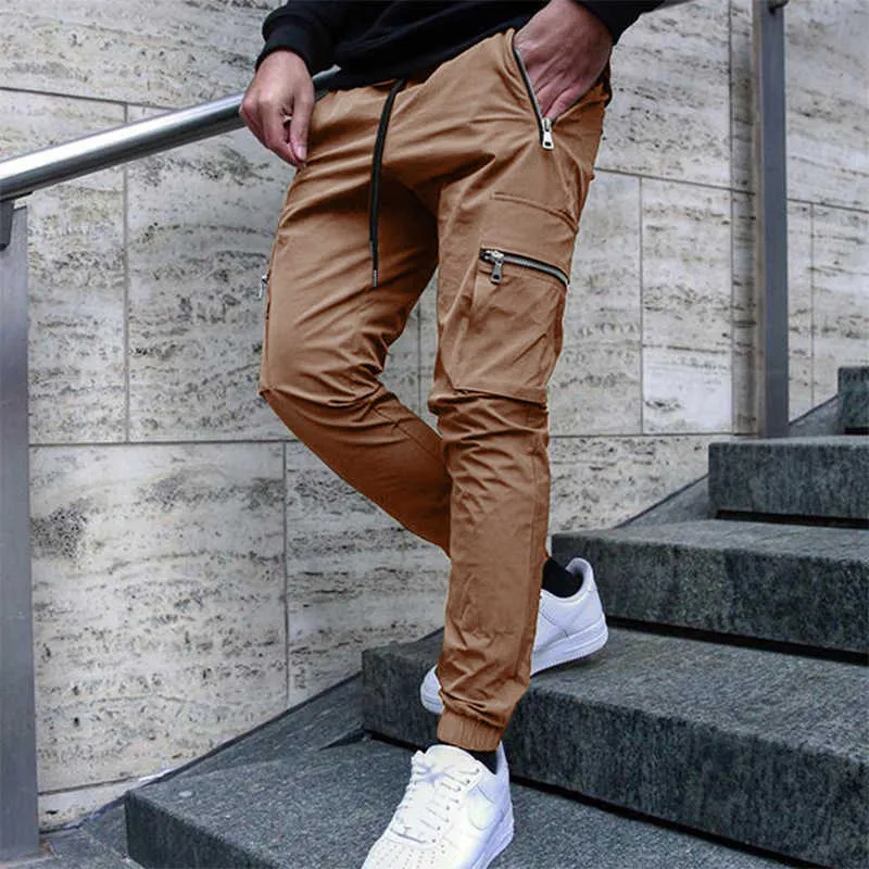 Mens Pants Casual Cargo Pants Men Fashion Trousers Multi Pocket