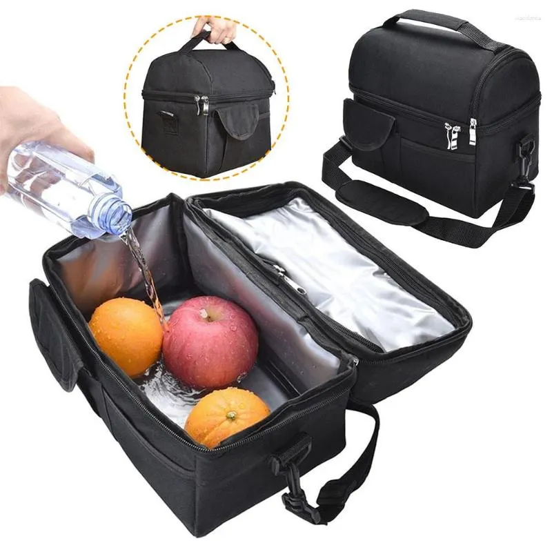 Dinnerware Unisex Large Insulated Lunch Pouch Bag Thermal Cool Storage Holder Tote Carry Box Adult Kids Men
