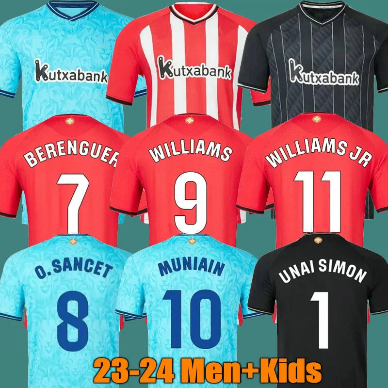 23 24 Club Fußballtrikots Berenguer 2023 2024 Muniain Bilbao Club Home Away Football Shirt Raul Garcia Villaliber Trikot Sancet Williams