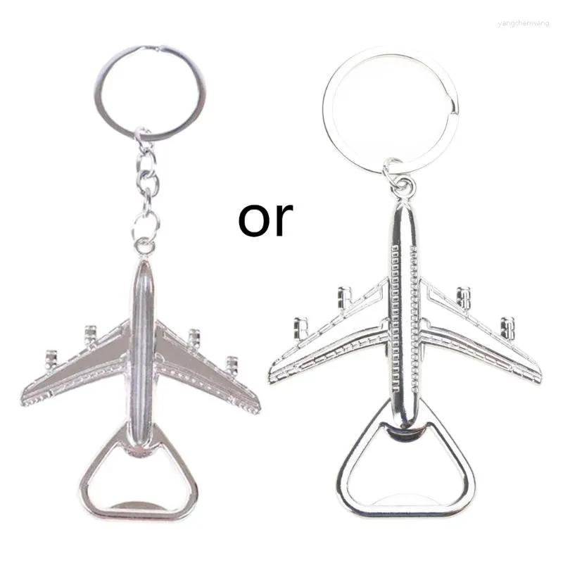 Porte-clés en métal avec ouvre-bouteille, pendentif d'avion unique pour femmes