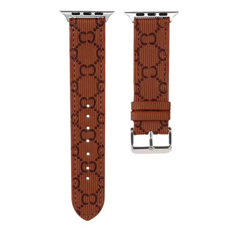 Designer Luxury For Apple Watch strap for Apple iwatch4/3/2/5/6/7 new leather wristband 41/42/44/45m strap tree pattern ins Europe and the United States explosive iWatch