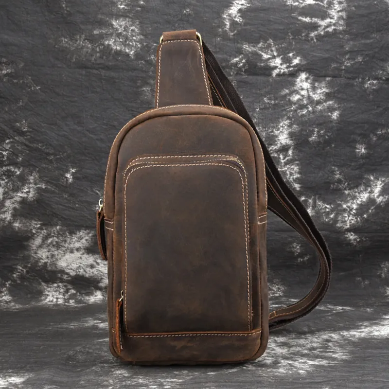 Torby na zewnątrz Maheu vintage męska torba na pojedyncze ramię w klatce piersiowej torba na proc