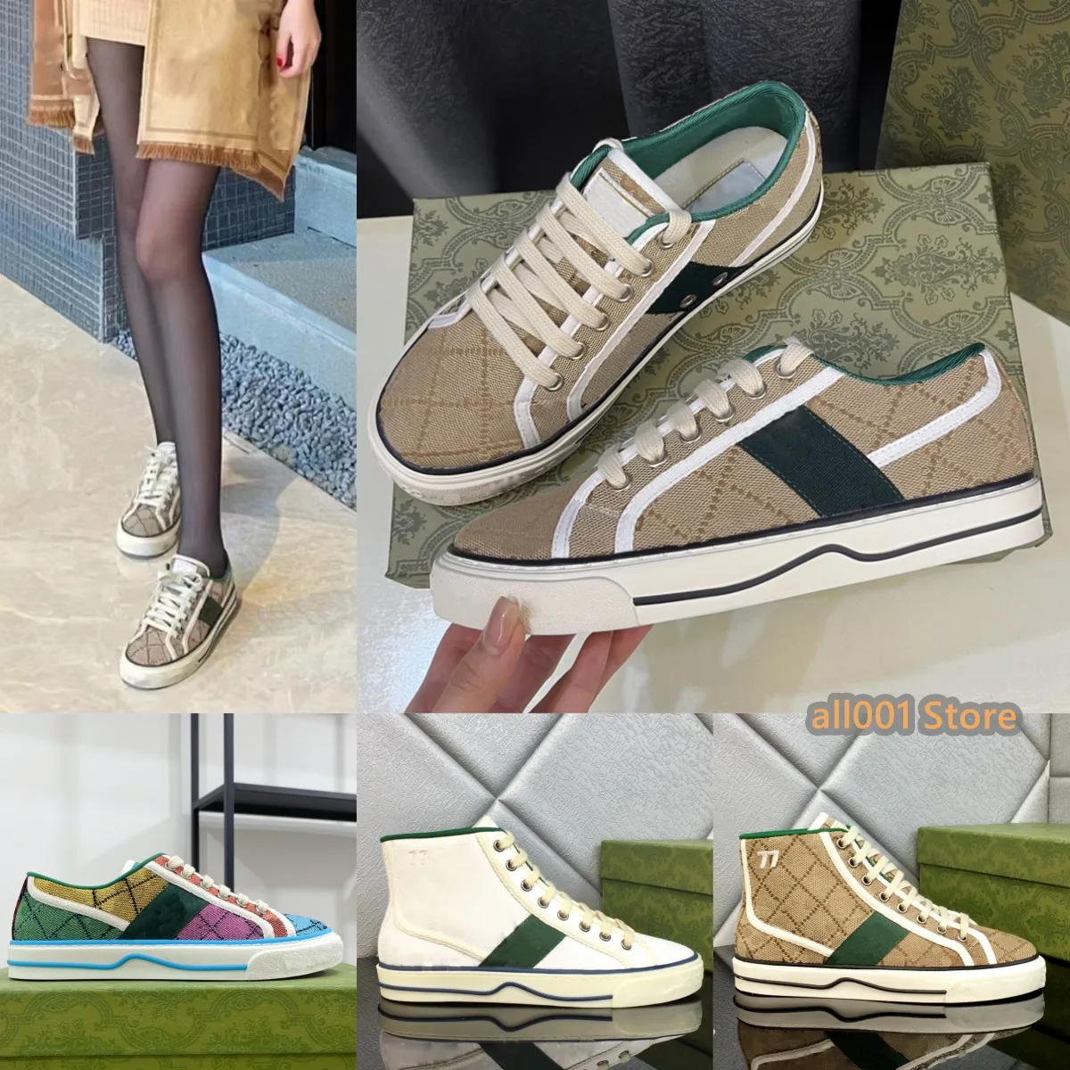 Zapatos de tenis para mujer Diseñadores 1977 Sneaker Canvas Luxurys Designer Shoes Denim Hombres Zapatos Ace Suela de goma Bordado Vintage Casual Entrenadores Zapatillas EUR35-45