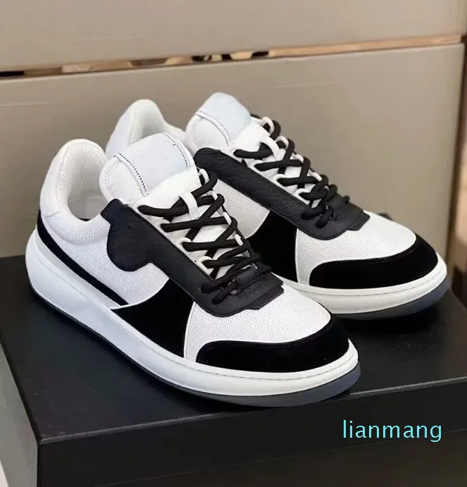 Lyxmärke män vita svarta sneakers mesh mocka kalvskinn quiltad fest bröllop klänning skateboard promenad grossist komfort skor