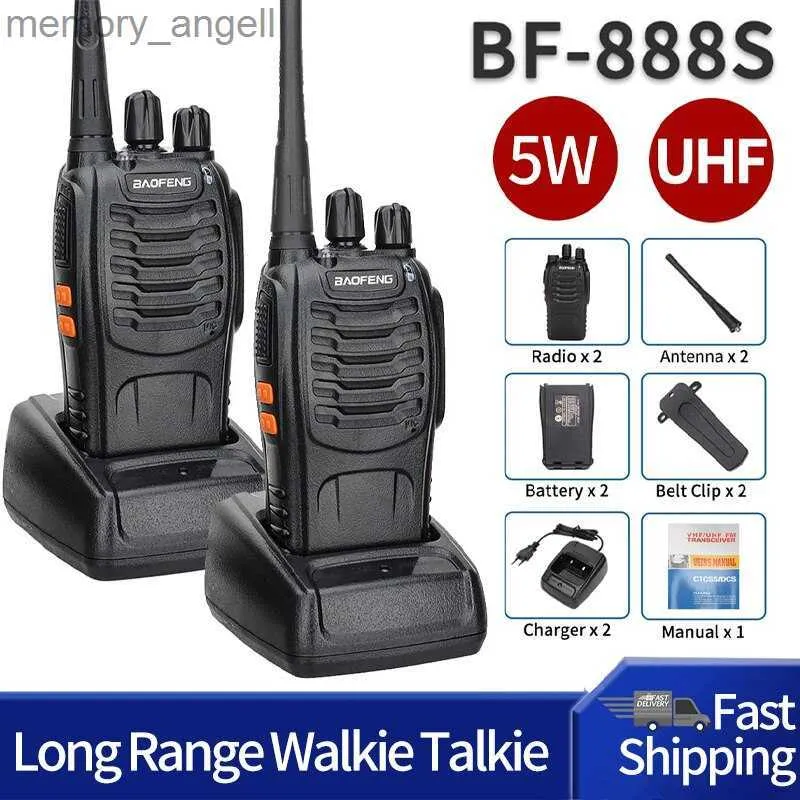 Walkie Talkie Baofeng BF-888S Walkie Talkie a lungo raggio UHF 400-470 MHz Ham Radio bidirezionale Comunicador Ricetrasmettitore per Hotel Camping HKD230922