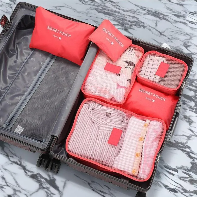 Torby do przechowywania Zestaw torby podróży Mały rozmiar sześcioczęściowy bagaż Buty Sortowanie i worki