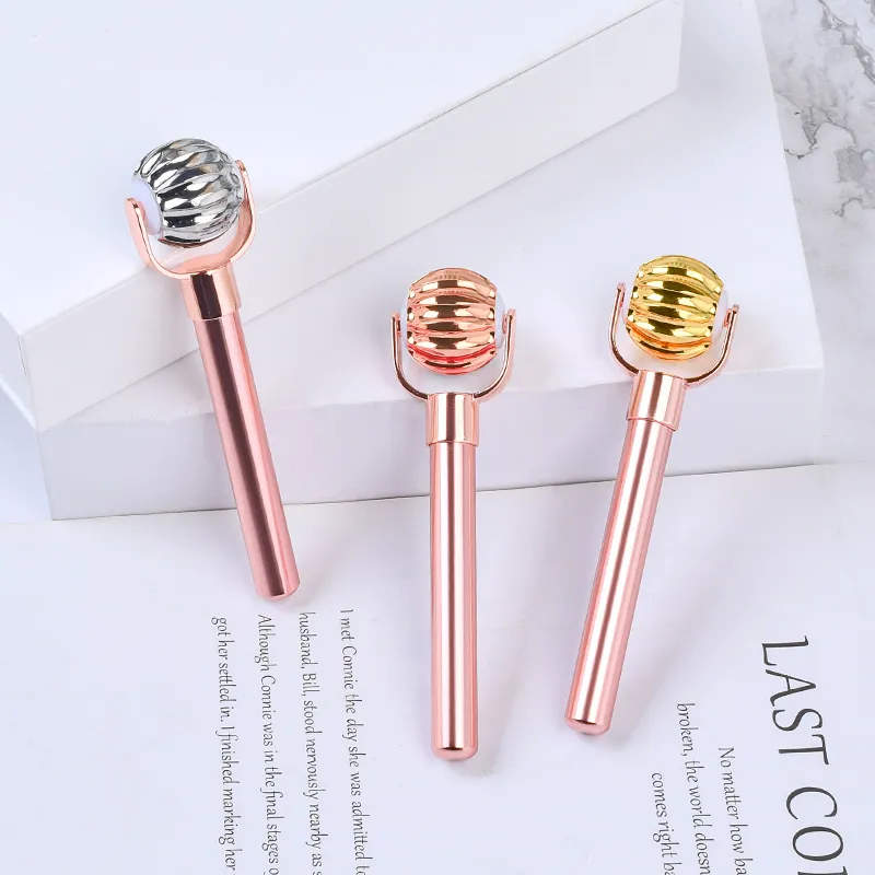 Zinc Alloy Metal Face Lift Roller Massage Tool Beauty Skincare 3D Stainless Steel Face Roller Mini Eye SPA Acupuncture Scraping Massager Health Care