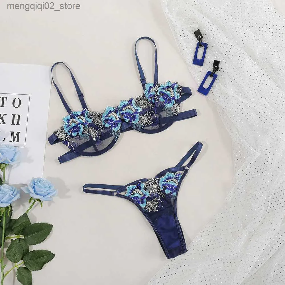 Bras Sets Sexy Lingerie Set Erotic Thong Push Up Bra Womens Underwear Set  Panty Bra Set Sexy Lace Embroidery Lingerie Transparent Bra Q230922 From  Mengqiqi02, $4.42