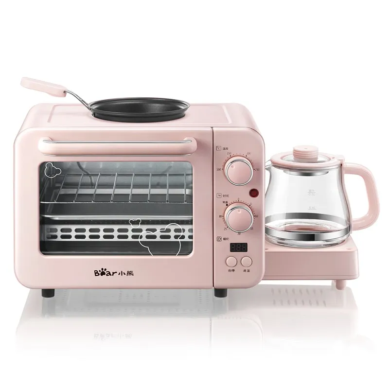 3 In 1 Breakfast Machines Bread Maker Toaster Electric Mini Oven Hot Dog Machine Kitchen Cooking Pan Warm Drinking Pot Toaste