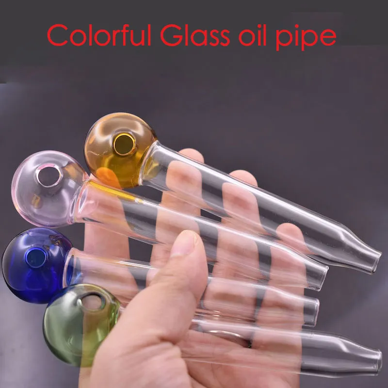 Tuyau de brûleur à mazout en verre droit de 4.8 pouces, épais, de haute qualité, coloré, accessoires pour fumer, Tube à ongles