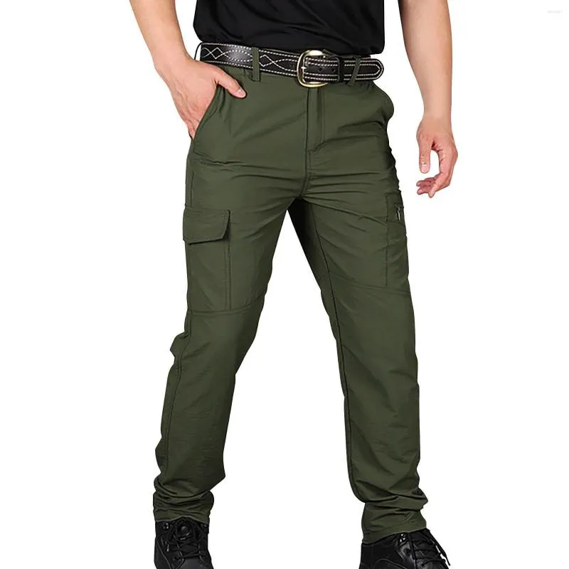 Mens Pants Mens Quick Dry Cargo Solid Color Outdoor Sports