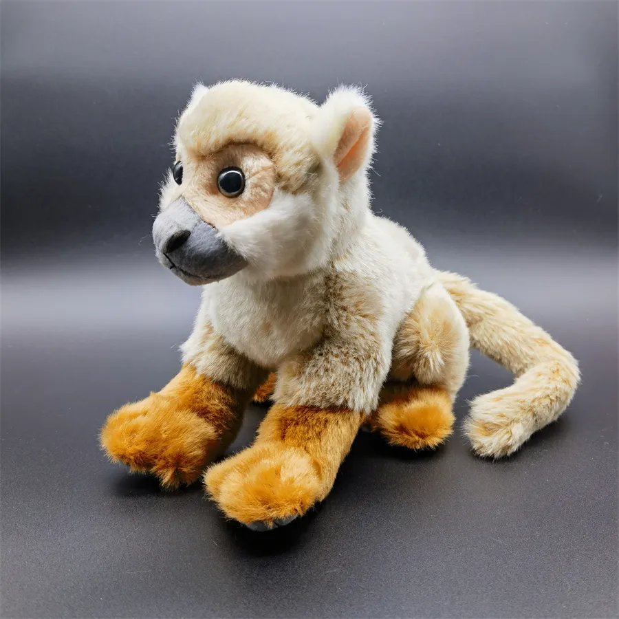 Plush dockor Squirrel Monkey Anime Cute Plushie Saimiri Sciureus Plush Toys Lifelike Animals Simulation Stuffed Doll Toy Kids 230921