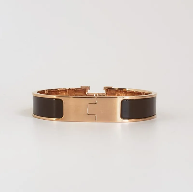 Luxury 18K Rose Gold Steel Steel Bangle Bracelet For Women With Velvet ...