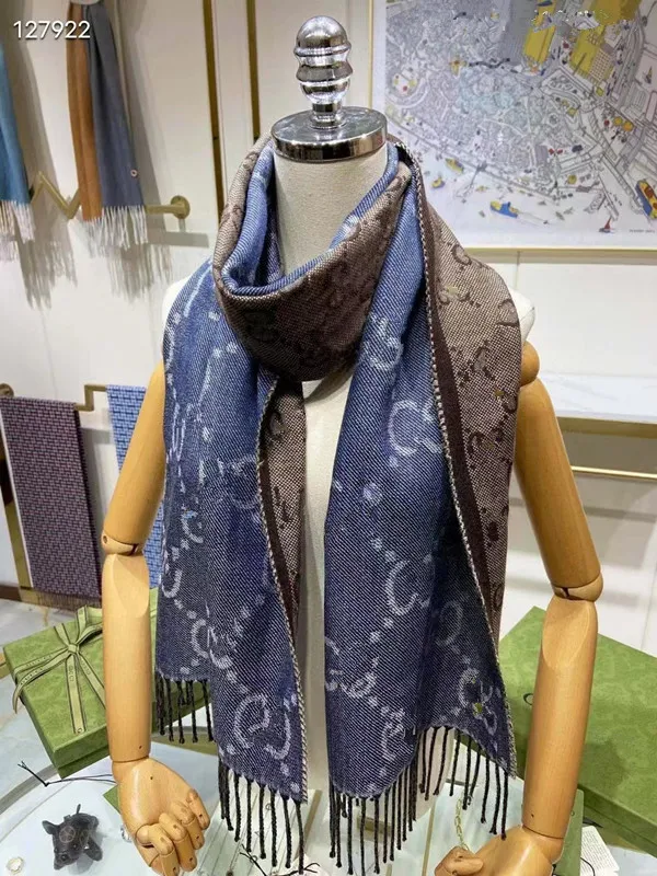 Designer wollen sjaals met franjes Top Super dubbelzijdig kasjmier Pure dames herensjaal Dames zacht Geavanceerde stoffen Luxe rasterstijl Lange bedrukte sjaal Maat 70-180 cm