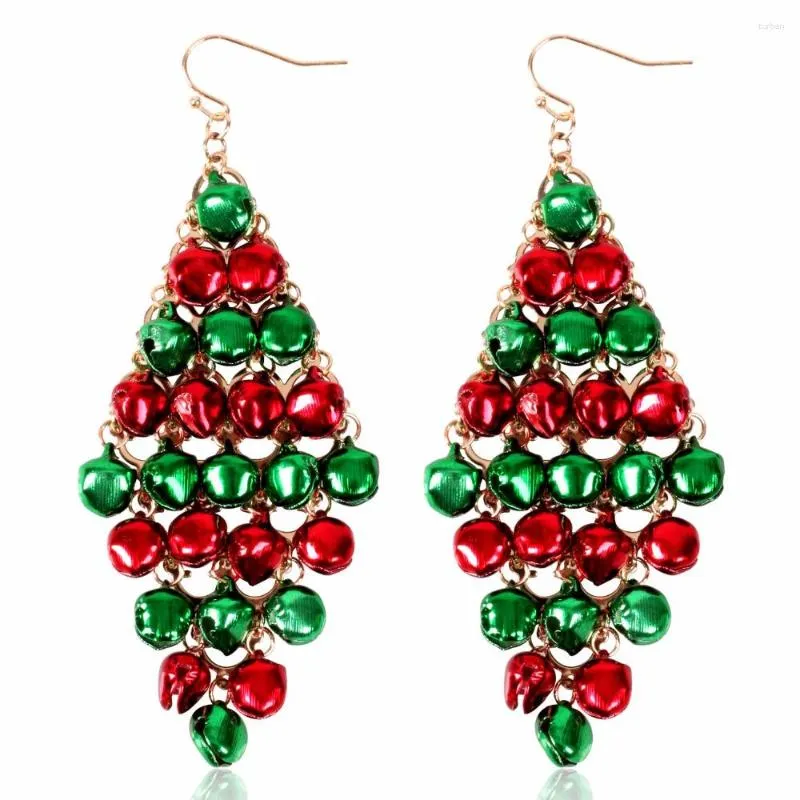 Dingle örhängen 2023 design färgglad Jingle Bell Christmas droppe för kvinnor mode långa uttalande smycken xmas gåva