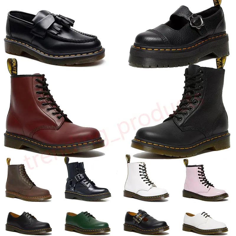 OG 1460 Jadon Smooth Leather Doc Martens 여성 디자이너 High Boots Nappa Woman 오리지널 Dr Martins 플랫폼 발목 부티 로퍼 신발 빈티지 Martin Boot Size 45