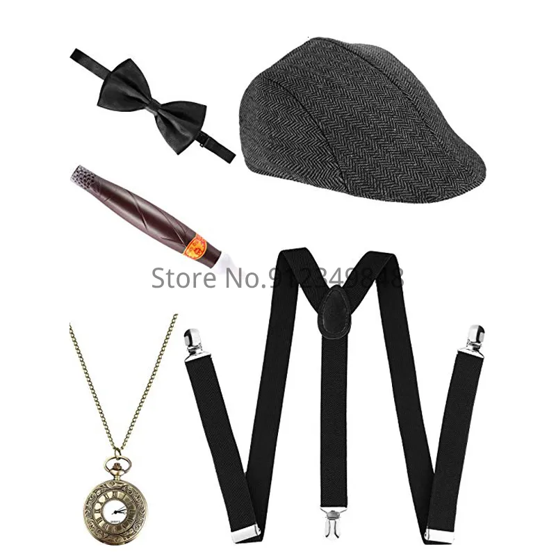 1920s Great Gatsby Gangster Costume Set For Men Roaring 20s Old Man  Clothing With Panama Hat 1920s Mens Fashion Suspenders 230921 From  Landong06, $17.5