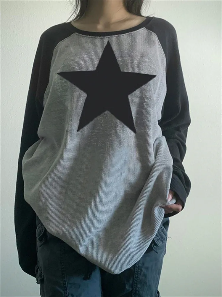 Sudaderas con capucha para hombre Sudaderas CHRONSTYLE Mujer Star Fairycore Sudaderas de manga larga Tops Y2K Vintage Gráfico Grunge Estética 90s Patchwork Sudaderas Clubwear 230922