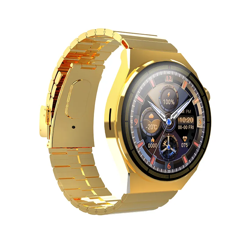 JS5ゴールデン1.52インチスマートウォッチECG音声アシスタントボタンRELOJES INTELIGESE GOLD STEEL STRAP WATMES SMARTWATCH JS5