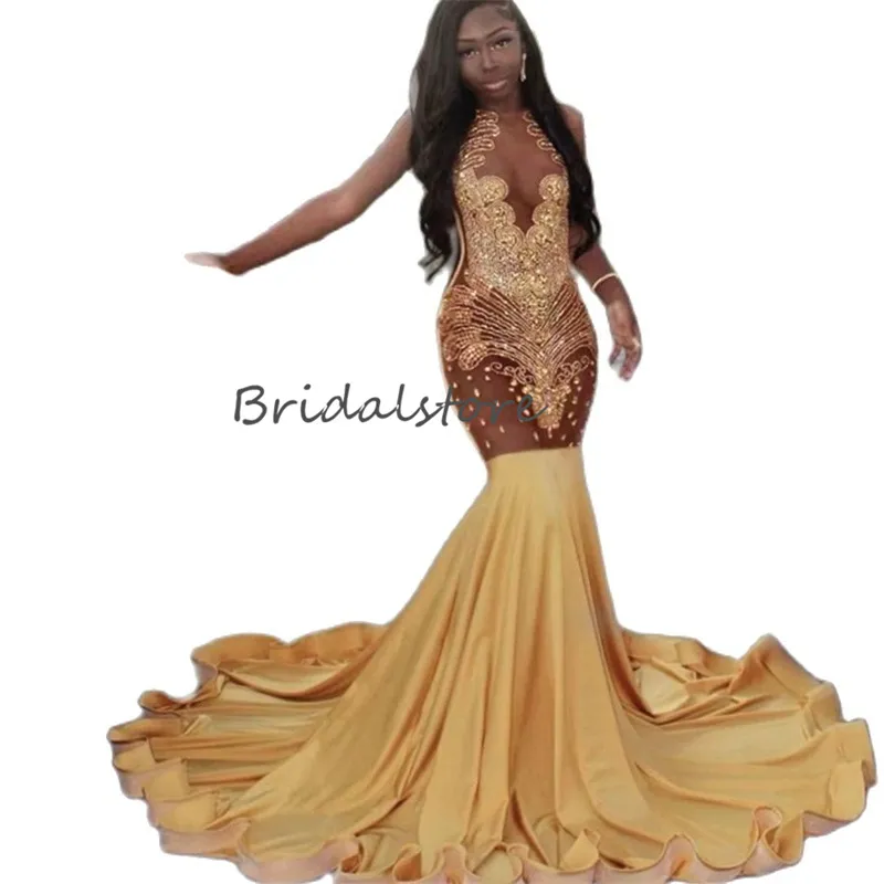 Gorgeous Gold Rhinestone Prom Dress 2023 Mermaid... From Bridalstore,  $144.9 | DHgate.Com