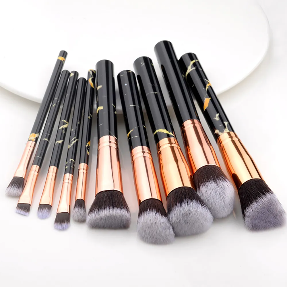 Makeup Brushes 10pcs Set Tool Cosmetic Powder Eye Shadow Foundation Blush Blending Beauty Maquiagem Kit for Party 230922