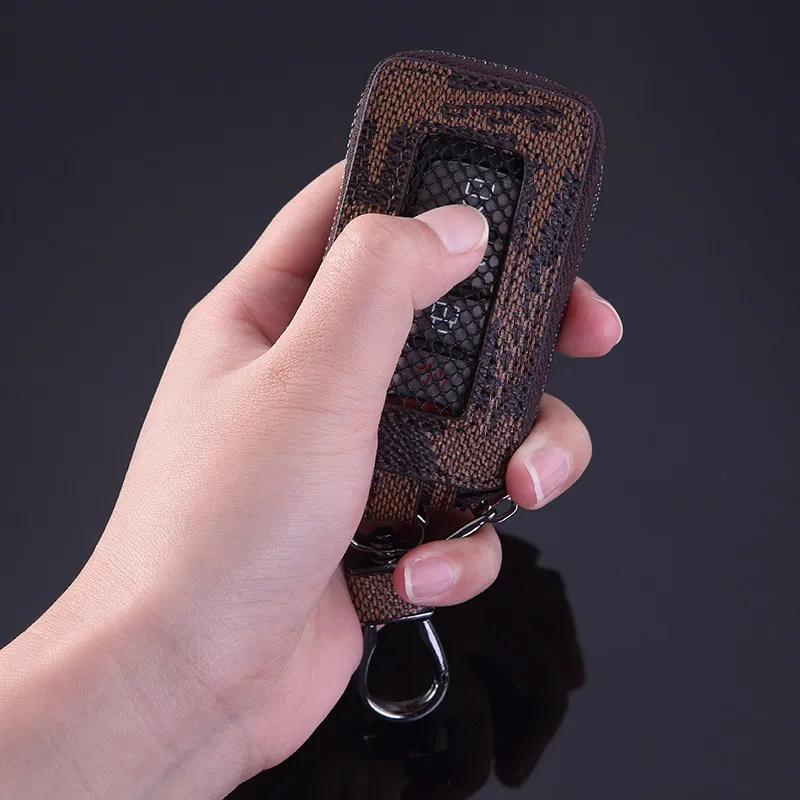 Universel nouveau 2024 haute qualité en cuir Smart Flip télécommande voiture clé Fob coque support de couverture sac pochette portefeuille protecteur porte-clés organisateur