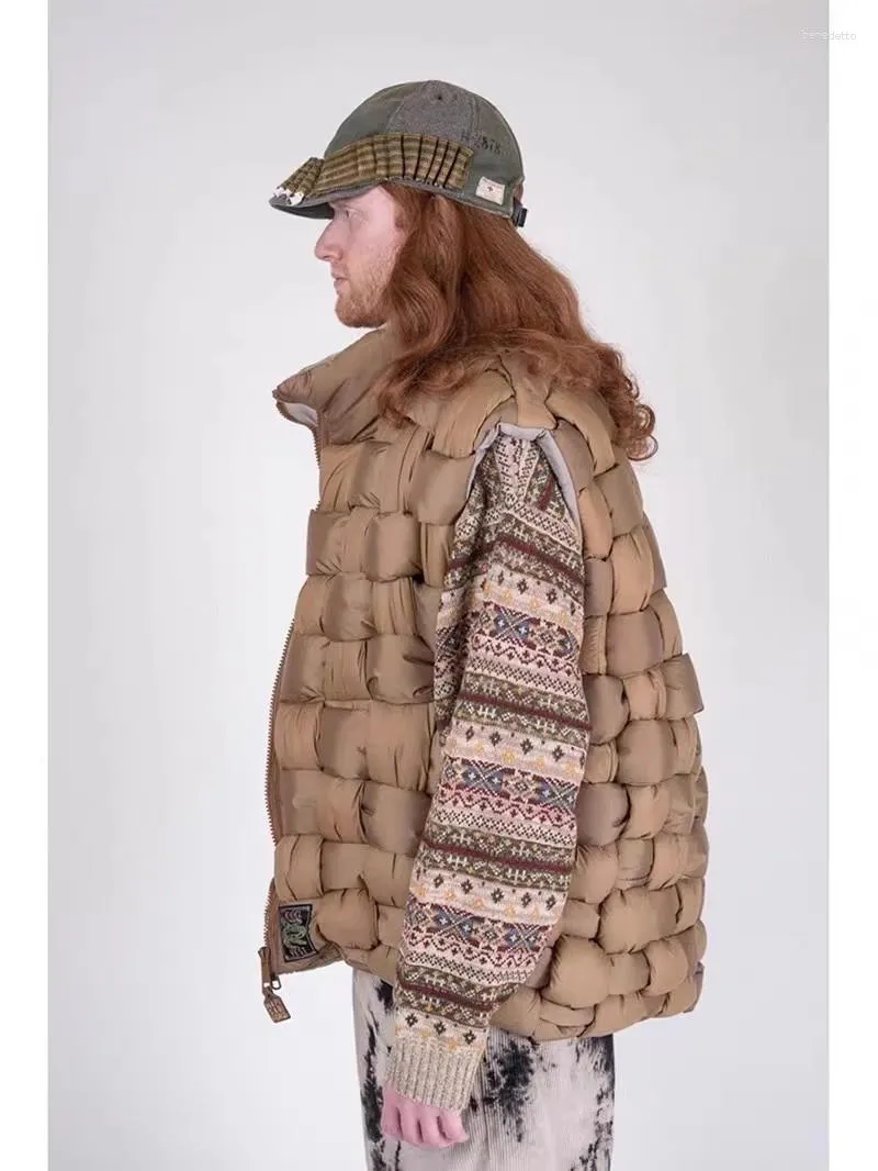 Men's Vests 2023 KAPITAL Pure Cotton Insulation Double-sided High Collar Woven Vest WY766_voghion.com