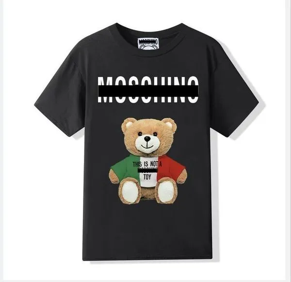 Moschinos T-Shirt Designer High-Grade Women's Cotton T-Shirt Love Moschino Women's Style Crewneck Short Bear Sleeve T-Shirt Fashion Print Loose Short 4092