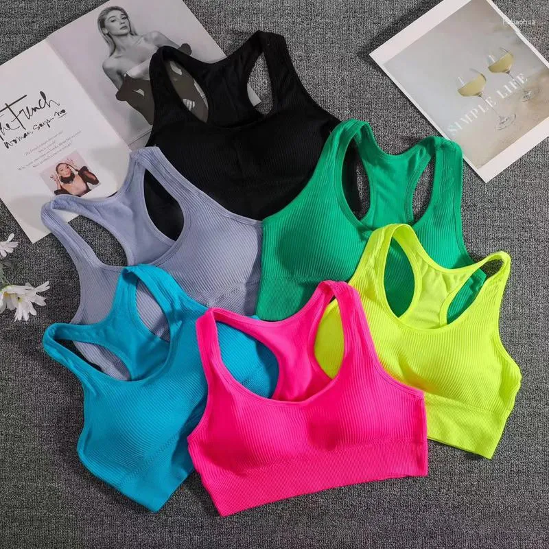 Yoga outfit kvinnor sport bh topp push up fitness underkläder sport toppar för andningsbar löpning Vest Gym Wear Kvinna