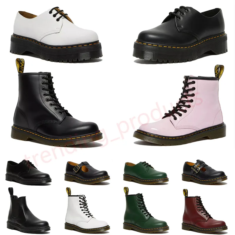 OG Orijinal Dr Martins Airwair Platform Ayakkabı Martin Boot Yüksek Tasarımcı Doc Martens Erkekler Kadın Botları 1460 Jadon Pürüzsüz Deri Nappa Kökuşları Düşük Loafers Ayakkabı